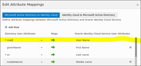 Edit attribute mappings