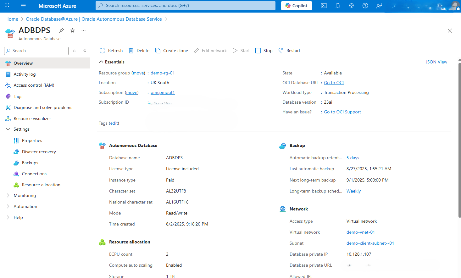 This screenshot shows how to perform disaster recovery.