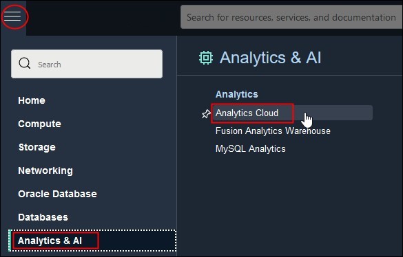 Description of console_oac_nav.jpg follows