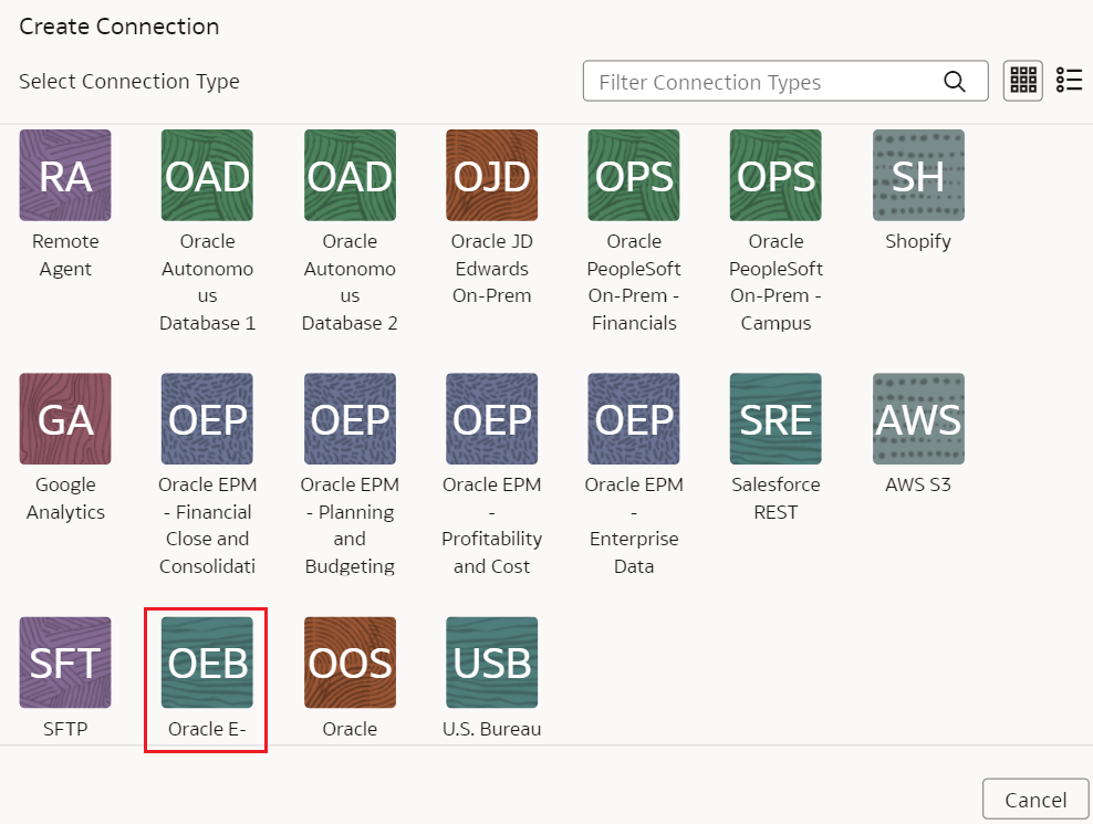 E-Business Suite connection option