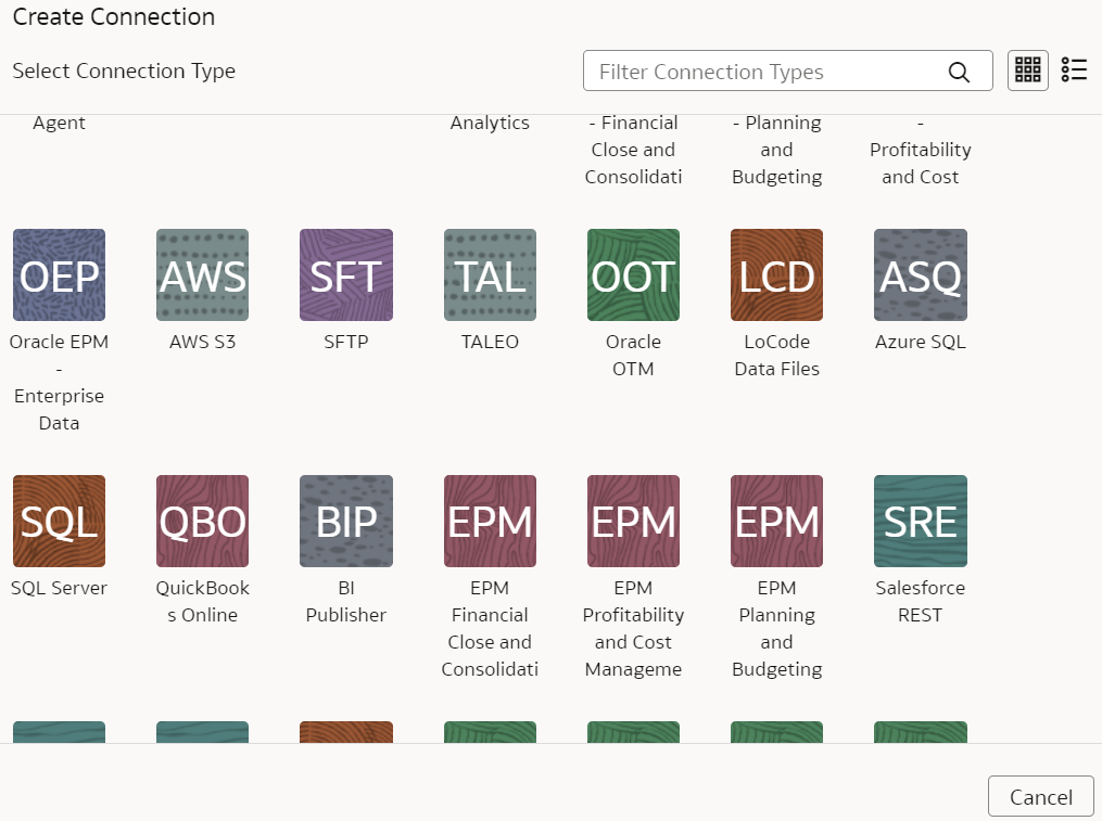 EPM Financial Close and Consolidation Data Export connection option