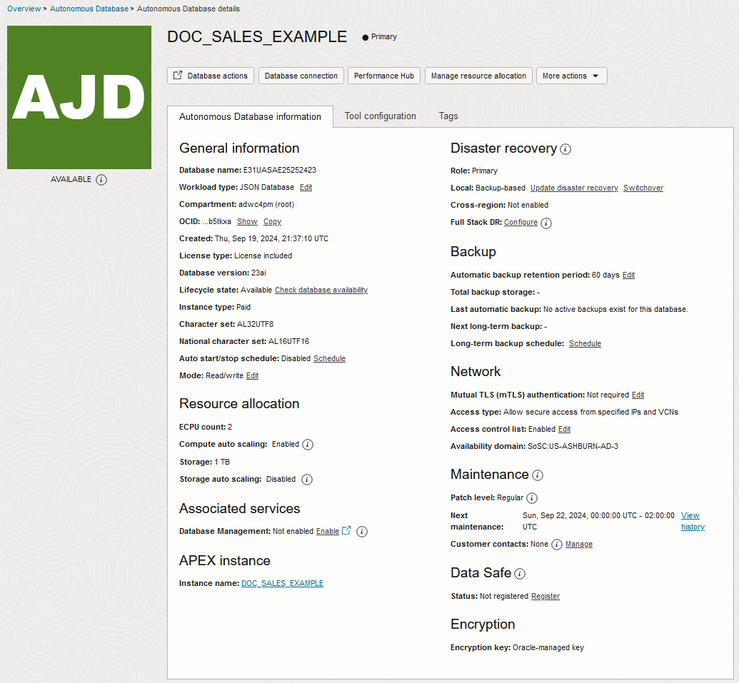 Description of adb_ajd_console_details.png follows