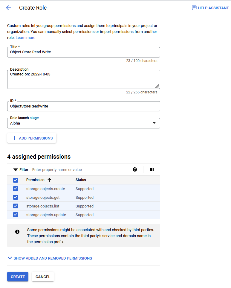 Description of gcp_iam_roles_create_assigned.png follows