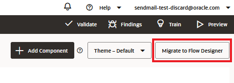 This is an image of the Migrate to Flow Designer button