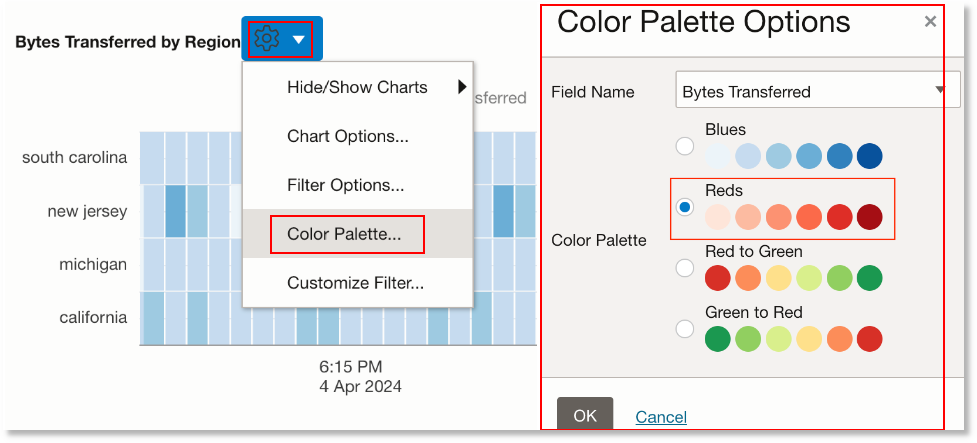 change the Heat Map color scheme