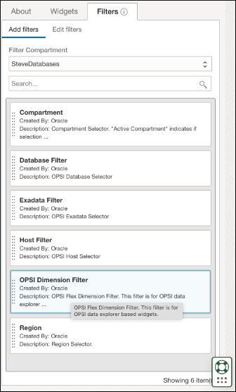 Image shows Add dimension filter selection.