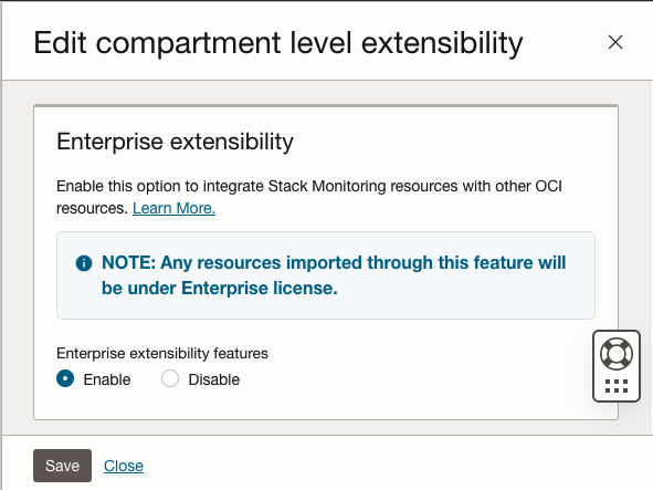 edit compartment level extensibility