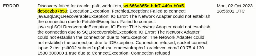 database validation error