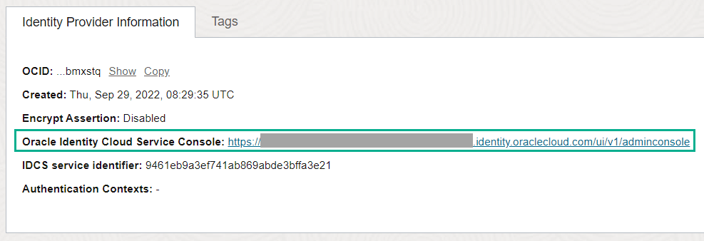 Description of default-idcs-iam-federation.png follows Description of default-idcs-iam-federation.png follows