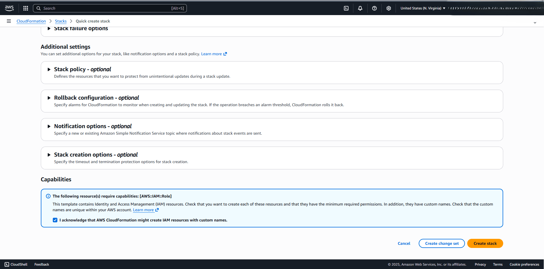This screenshot shows how to create a stack. This screenshot shows how to create a stack.