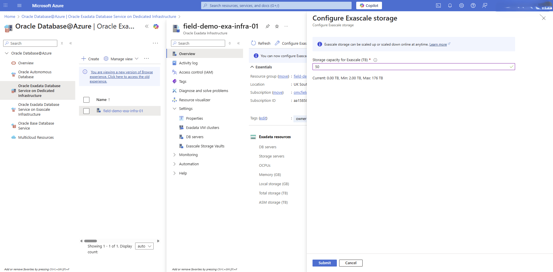 This screenshot shows how to configure Exascale storage. This screenshot shows how to configure Exascale storage.