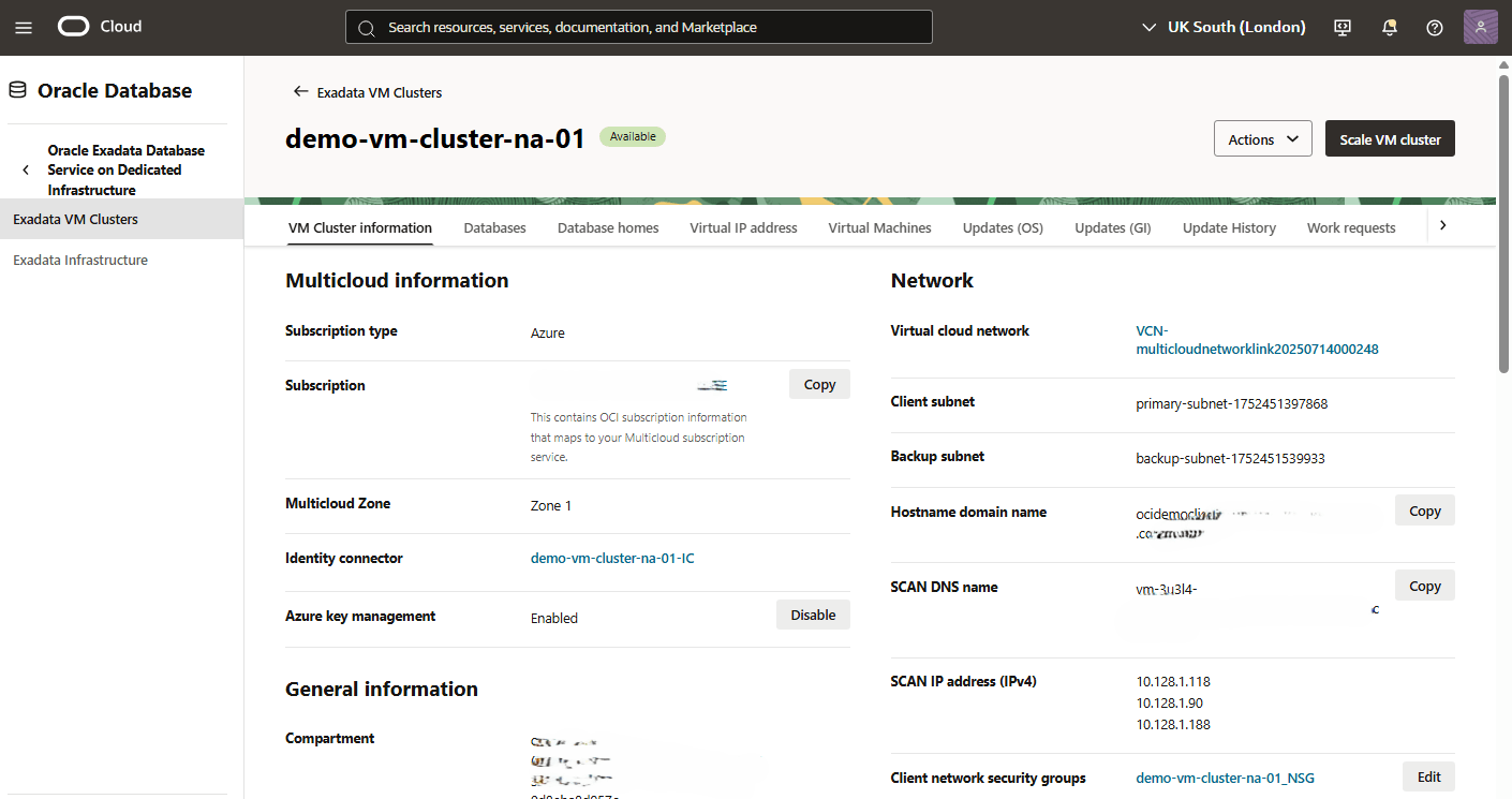 このスクリーンショットは、Exadata VMクラスタをスケーリングする2番目のステップを示しています。