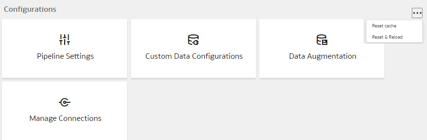 「アクション」アイコンから使用可能な「リセットおよびリロード」オプション 「アクション」アイコンから使用可能な「リセットおよびリロード」オプション